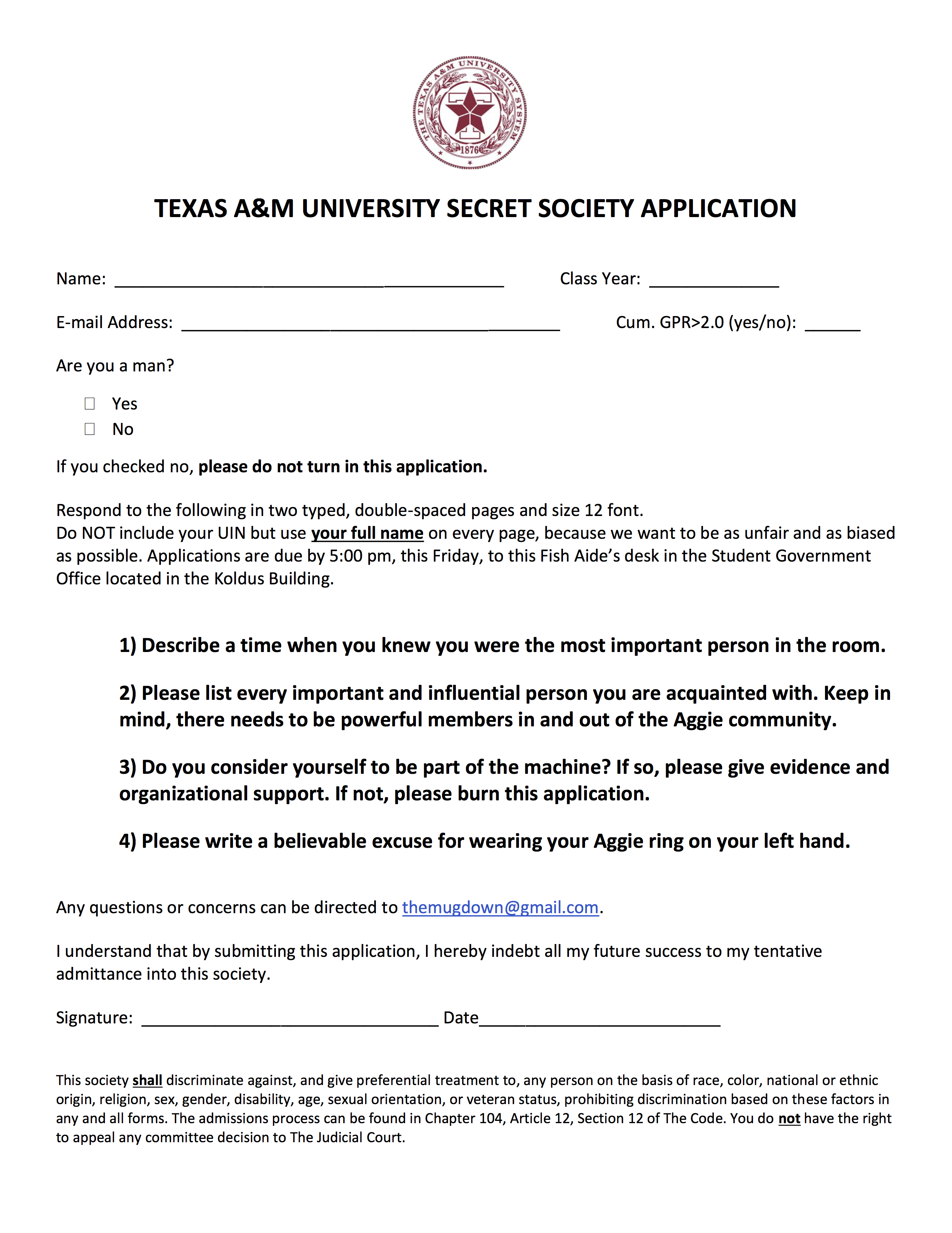 Secret Society Application